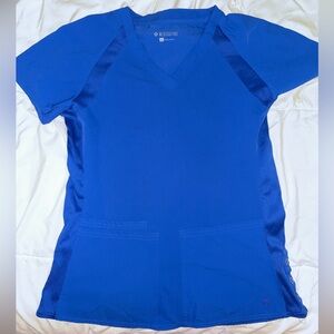 Med Couture Women's Blue V-Neck Top
